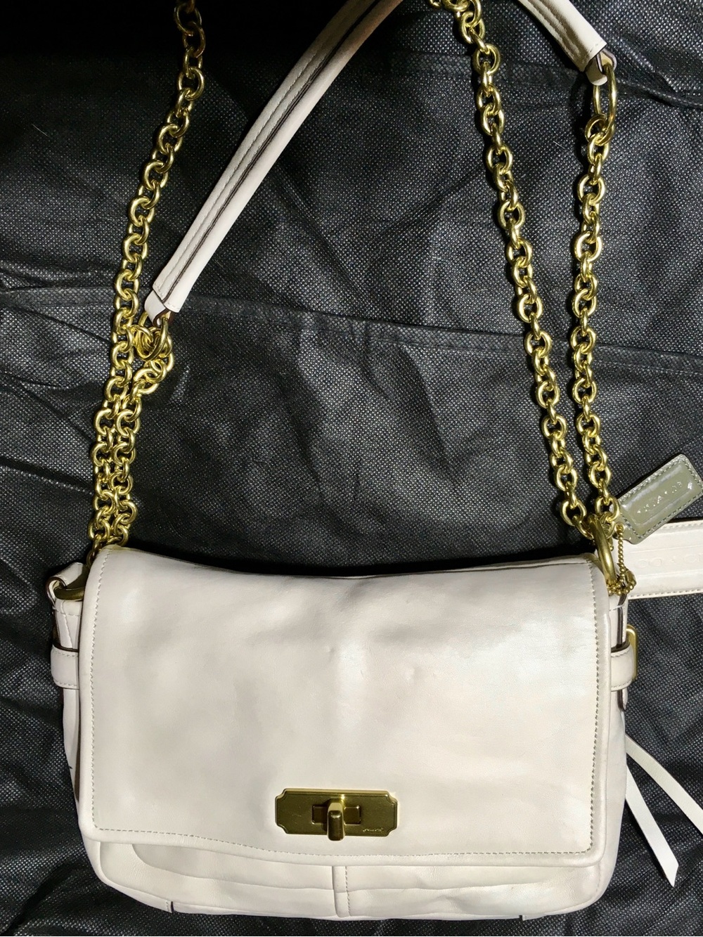 Coach Chelsea Flap Turn Lock Leather Shoulder Handbag F17825
